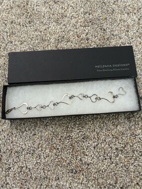 Silpada Sterling Silver Heart Link Bracelet retired B1701
